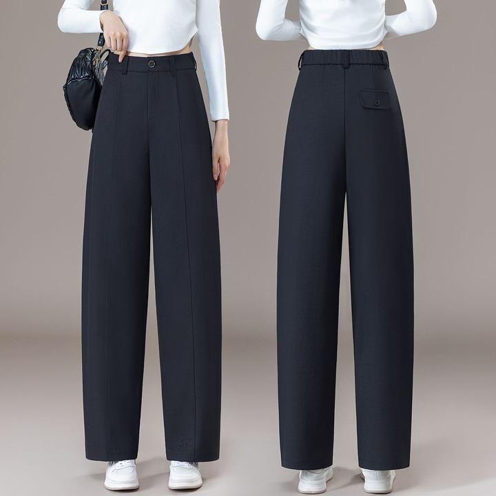 松紧腰休闲弯刀裤女春秋新款舒适宽松显瘦遮肉小个子阔腿香蕉裤子