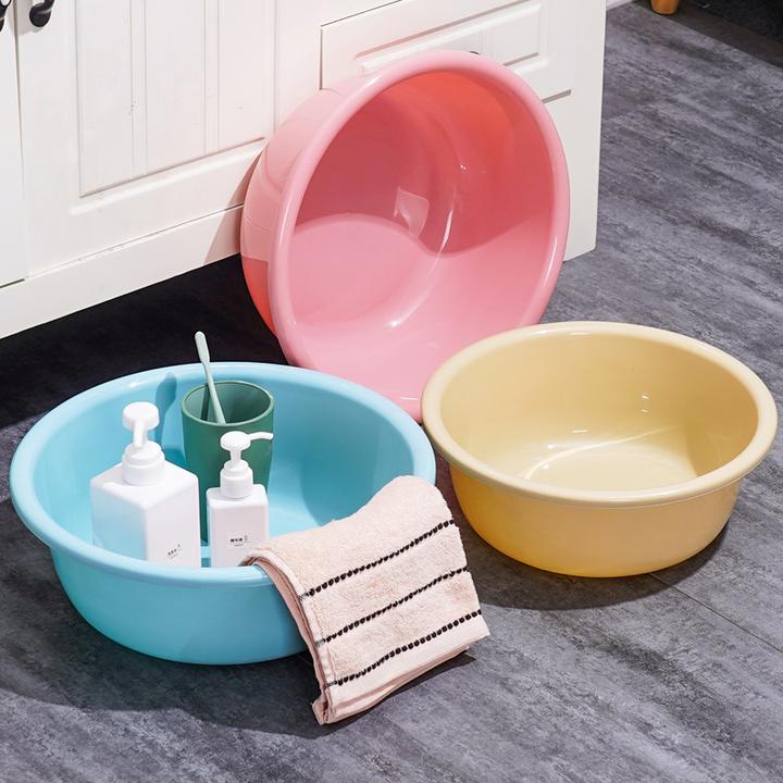塑料新款加厚家用塑料盆学生宿舍开学用品雅色多规格塑料脸盆跨境