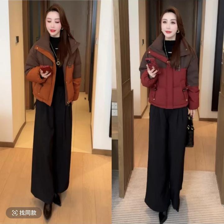 短款时尚休闲百搭加厚韩版冬季洋气保暖立领显瘦小个子宽松棉衣潮