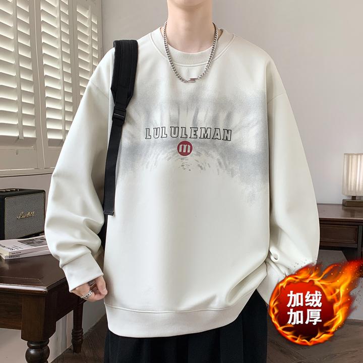 秋冬季2025年新款卫衣初中高中学生男孩子秋装加绒加厚帅气打底衫