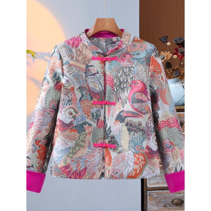 俞兆林2025新款中式国风盘扣棉衣女短款加厚保暖棉服外套妈妈装冬