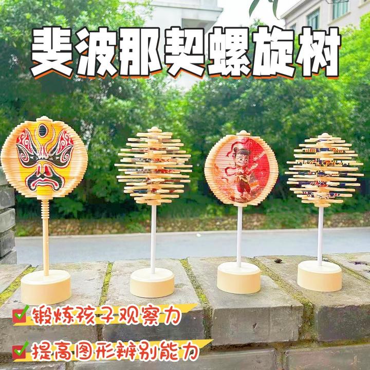 旋转棒棒糖斐波那契螺旋树小摆件国潮京剧熊猫奥特曼创意解压玩具