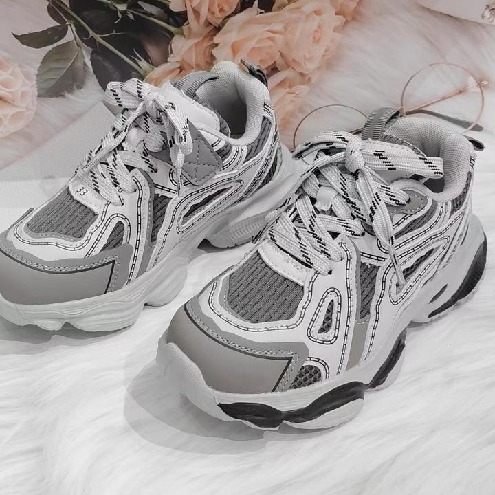 童鞋女童老爹鞋2025春秋新款网面透气软底儿童跑步运动开学