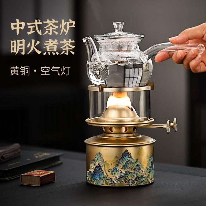 2025新款潮汕迷你空气煤油灯茶灯烧水茶炉复古中式便携功夫茶具