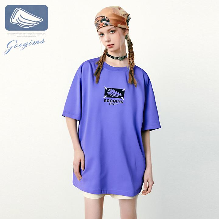 GOOGIMS夏日调色盘纯棉T恤半袖衫男女同款时尚潮流宽松上衣