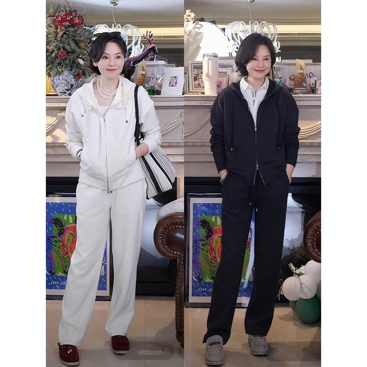我是摩羯 LP运动套 意大利进口40支羊绒莱赛尔连帽上衣松紧腰裤子
