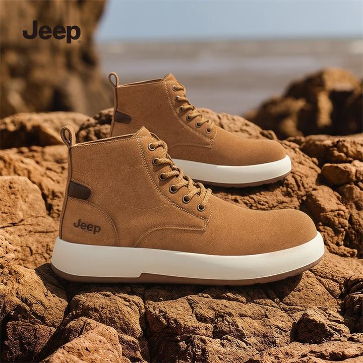 Jeep吉普高帮增高男士运动休闲百搭秋冬马丁靴鞋子男款靴子男鞋