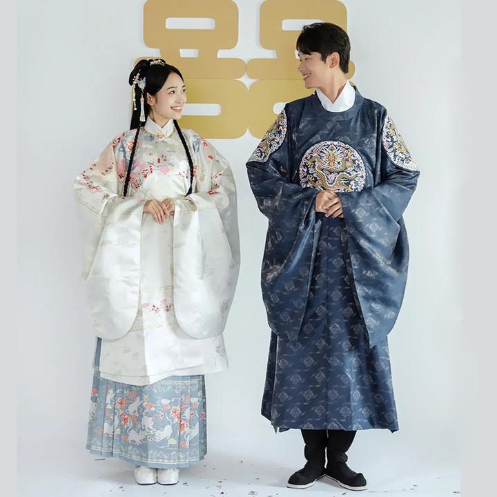 明制国风新中式马面裙中式婚服套结婚古风汉元素裙男女夏季汉服20