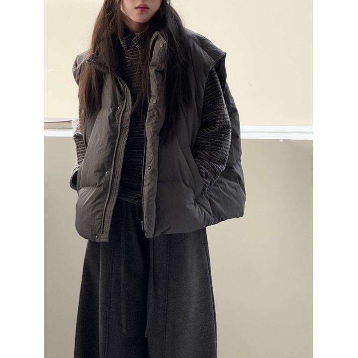 K30447孙小美慵懒泡芙感女童羽绒马甲秋冬装儿童加厚上衣外套潮