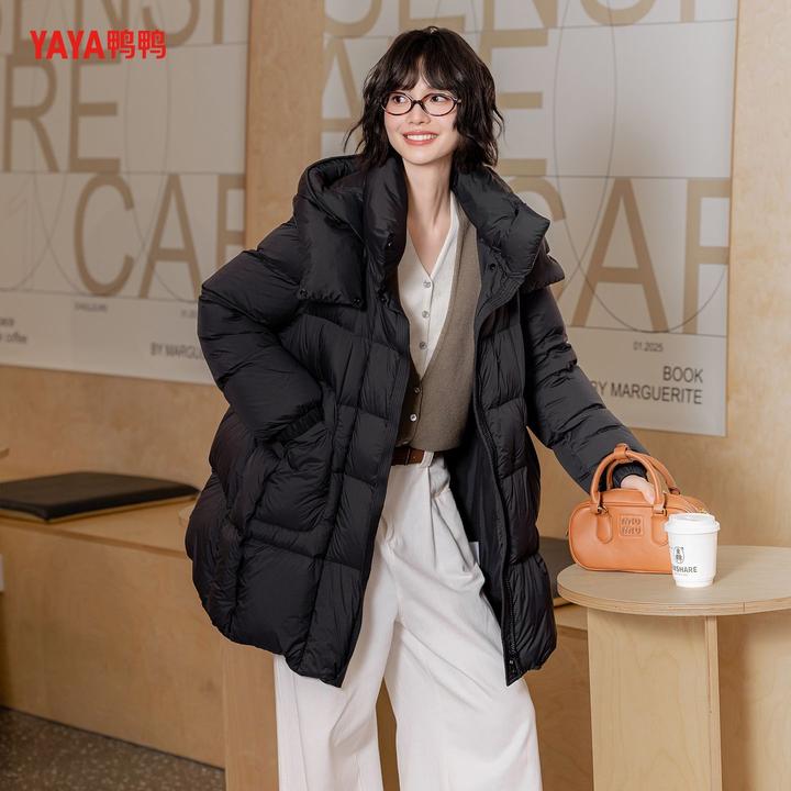 YAYA鸭鸭羽绒服女2025冬季新款90白鸭绒女款爆款2025新款正品