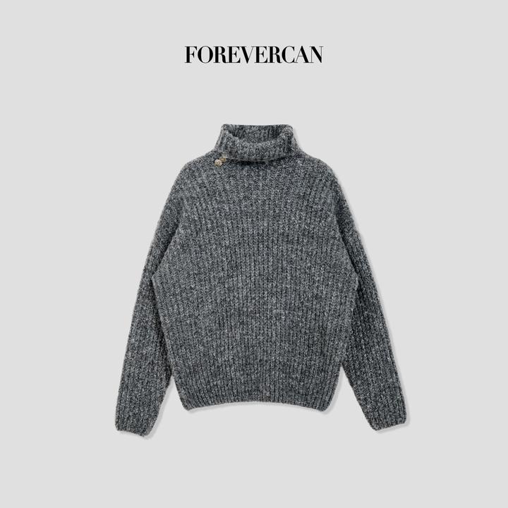 FOREVERCAN“冬日缱绻”烟囱堆堆领宽松高领毛衣 MY4375