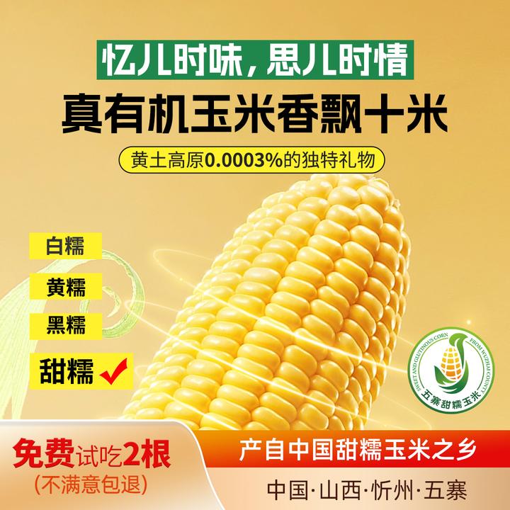 正道良田甜糯玉米2025头茬鲜玉米早餐粗粮轻食【8+2十根装】