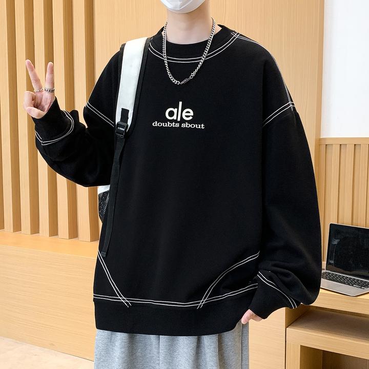 春秋款2025新款长袖卫衣男孩初高中学生青少年潮牌打底衫上衣服