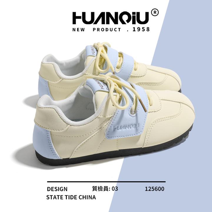 环球流光风德训鞋女款2025新款秋季百搭鞋子女魔术贴休闲复古鞋子