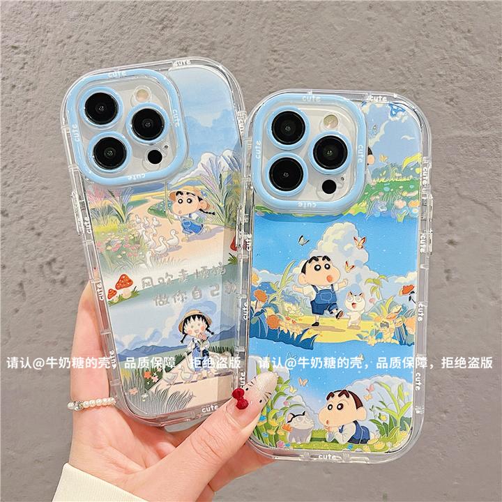 春日小新羽纱手机壳适用苹果16promax新款华为vivo小米15OPPO创意