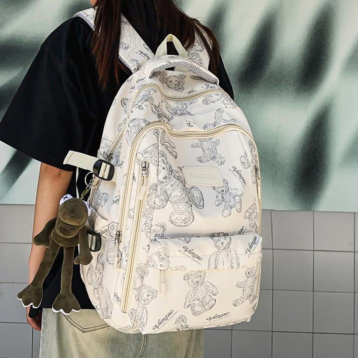 书包初中女生高中学生背包小学生大学生旅行大容量女印花双肩包男