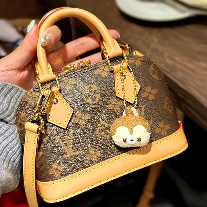 香港正品2025新款真皮奢侈品女包老花手提迷你贝壳包单肩手拿包女