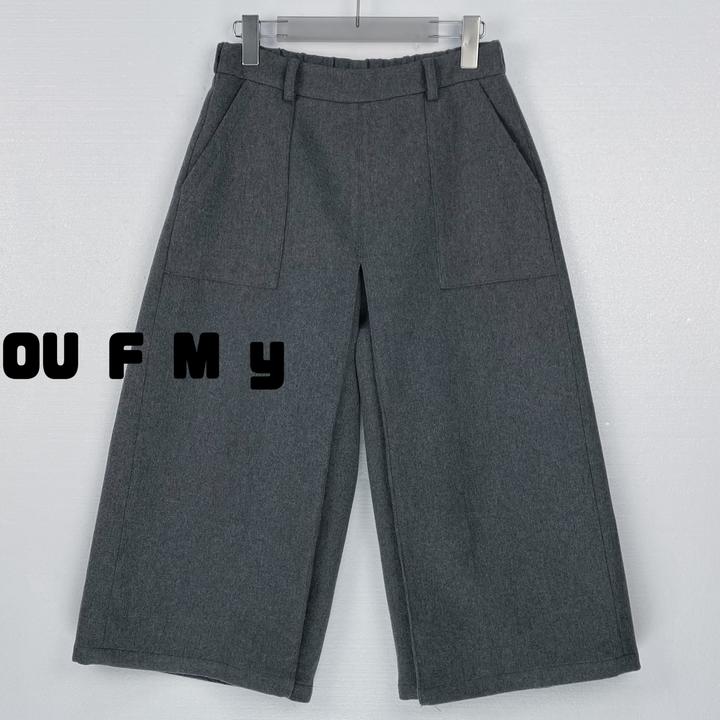 FY6378冬季新款百搭松弛感简约保暖加厚宽松阔腿裤时尚