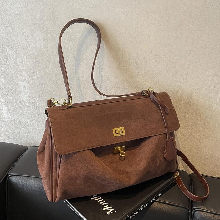 左九女包今年流行复古麂皮绒托特包女大容量2025秋冬新款时尚高级