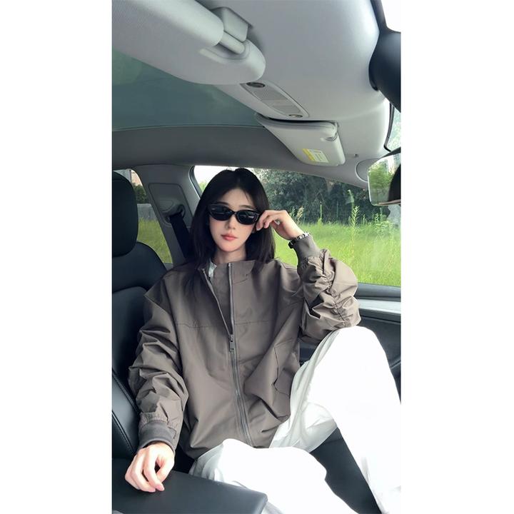 美式三防夹克外套男款秋季高级感cleanfit痞帅立领工装机车球服