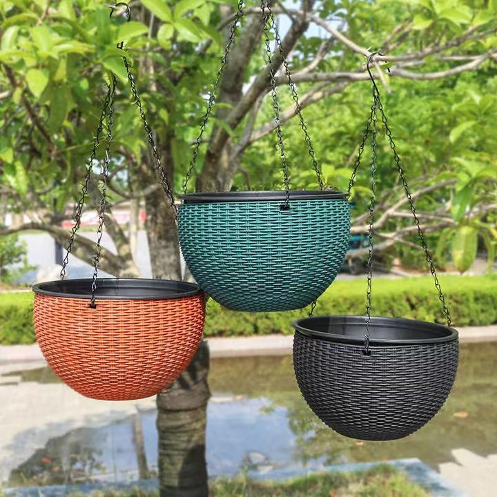 吊兰花盆铜钱草绿萝悬挂树脂吊篮阳台种花挂钩吊盆垂吊懒人塑料