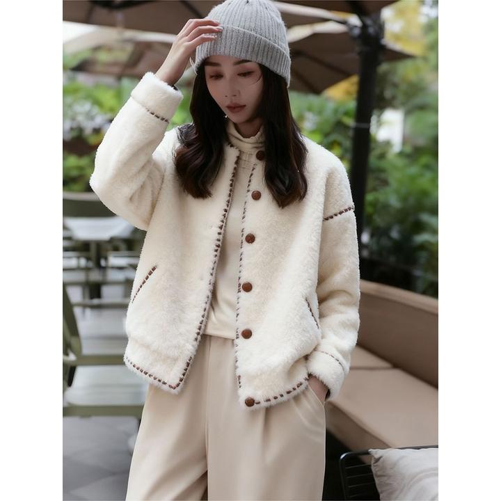 高级感独特绝美巨好看羊羔毛外套女2025新款今年流行爆款秋季上衣