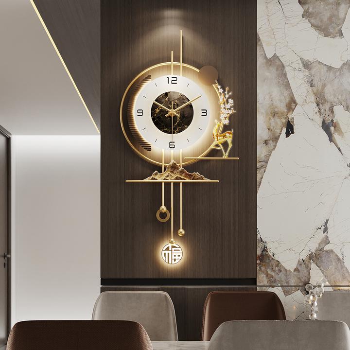 2025新款创意装饰挂钟客厅新中式钟表家用背景墙时钟轻奢现代挂表