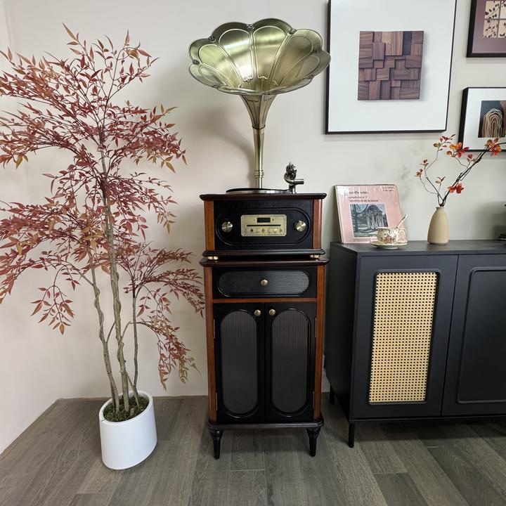 中古风法式黑胶唱片机高级感落地式留声机高颜值复古创意蓝牙音响
