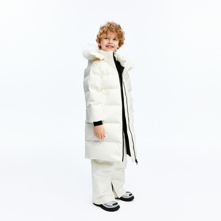 防风透湿防泼水littlemoco童装冬装新款男女童中长款羽绒服外套