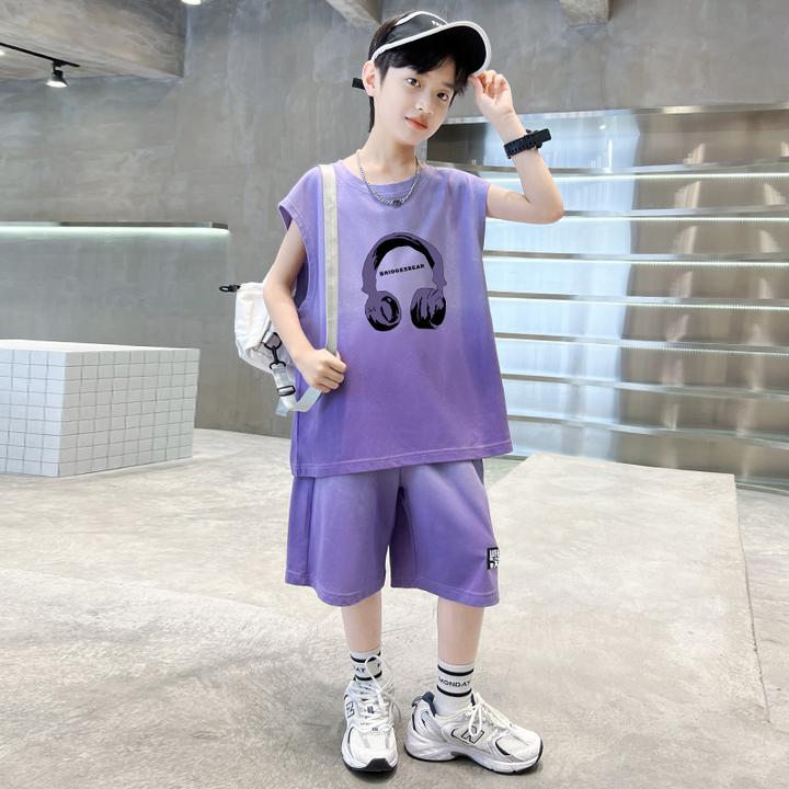 童装男童夏装套装2025新款儿童背心夏款中大童薄款夏季运动男孩潮