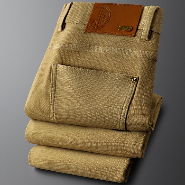 2025秋冬轻奢休闲裤男款修身小直筒裤简约时尚商务潮流百搭男长裤