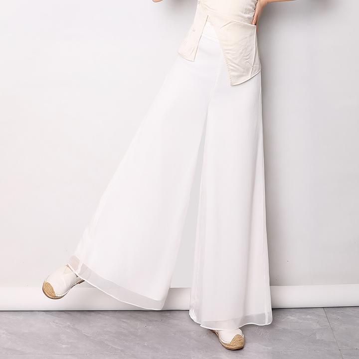 薄款裙裤冰丝阔腿裤宽松女裤子2025夏季新款裤裙大脚超火A字长裤