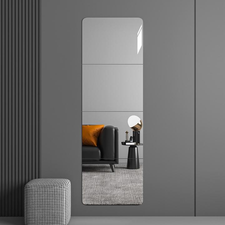 简约拼接镜家用宿舍出租屋高清防爆穿衣镜自粘贴墙面免打孔试衣镜