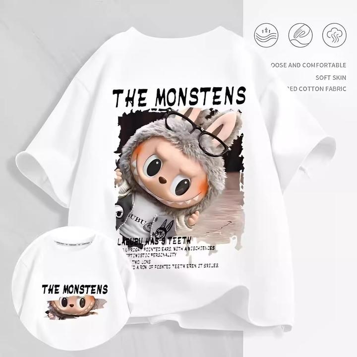 男童纯棉短袖t恤2025新款中大童洋气卡通印花拉上衣布儿童布潮T恤