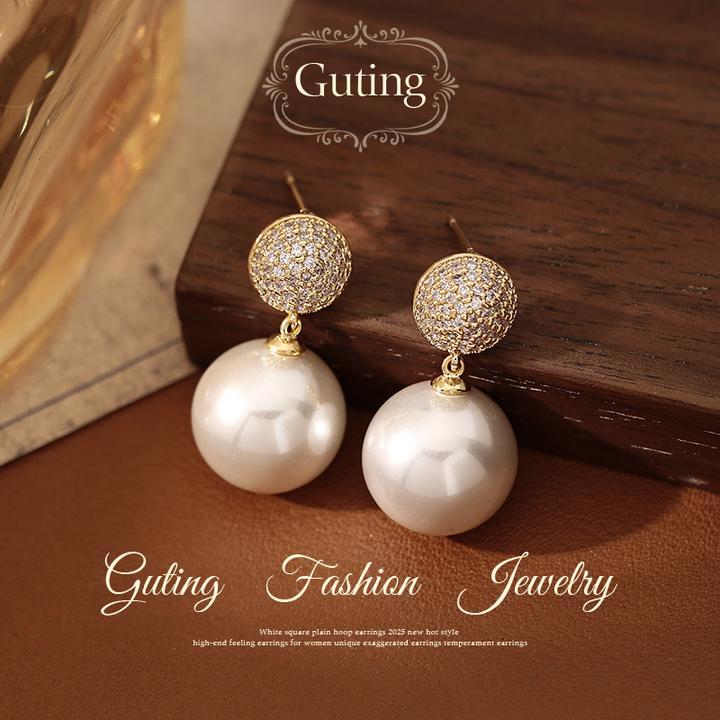 铜合金合成锆石耳饰 22953金色几何耳坠耳环女耳饰秋冬耳钉高级感