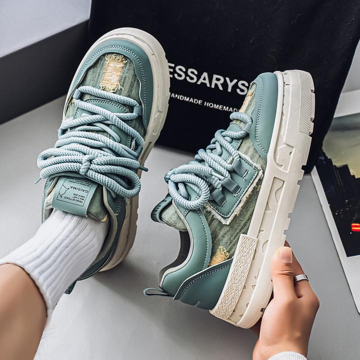 小众原创男鞋2025新款秋季透气百搭厚底休闲板鞋男士增高运动潮鞋