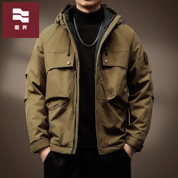 高端美式复古工装棉衣外套男2025秋季新款潮牌连帽三防户外夹克男