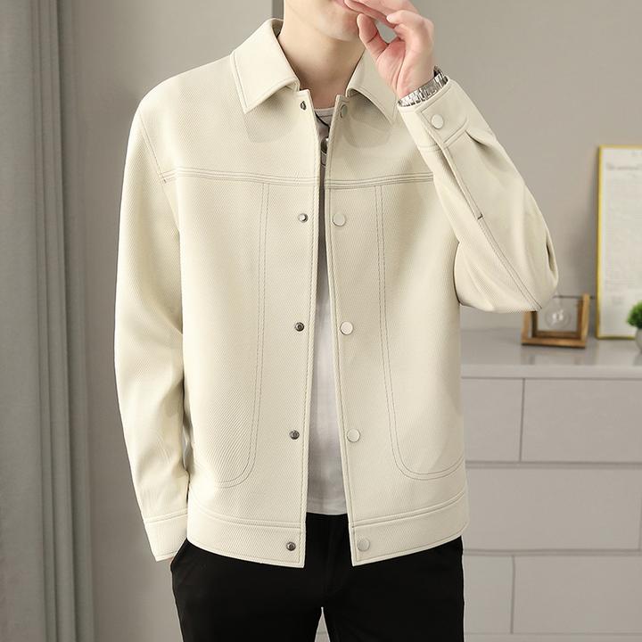 锡芝班拿高级感夹克外套男士春秋季休闲设计秋装休闲翻领男装茄克