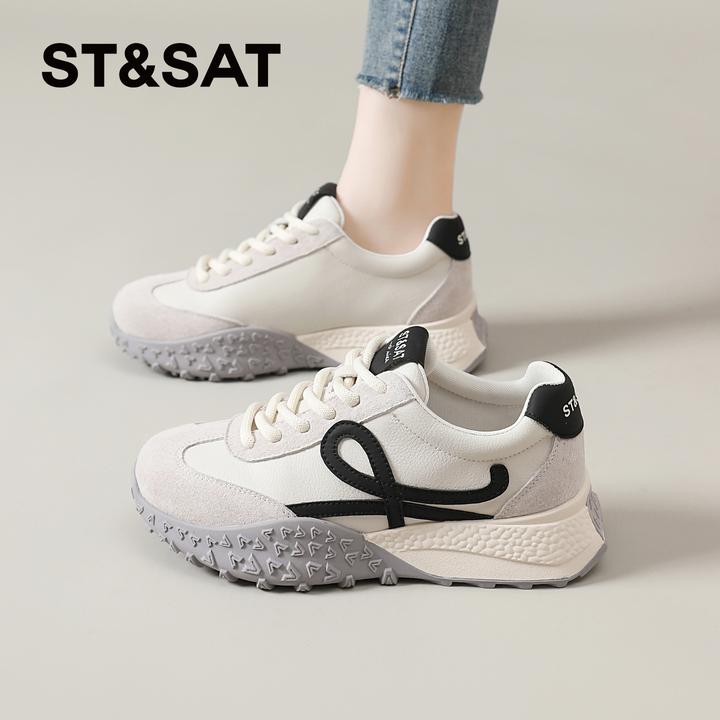 星期六复古德训鞋女士2025新款秋季运动鞋厚底百搭ins时尚阿甘鞋