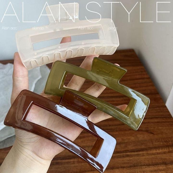 韩版超大号抓夹女镂空方形大发夹13CM鲨鱼夹盘发发量多夹子头饰女