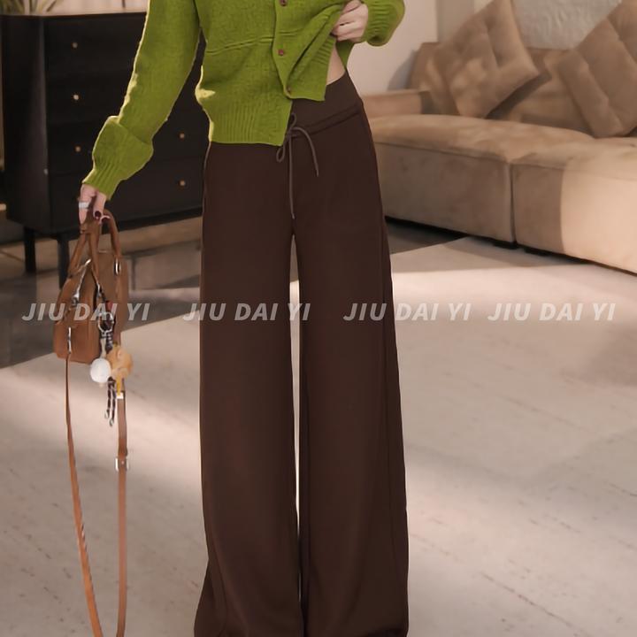 玖黛衣【懒人裤】冬季韩版加绒纯色百搭卫裤子KZP47232 KZP47233