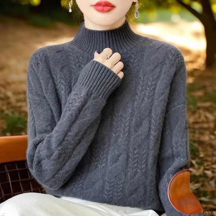 鄂尔多斯市冬季女款100%山羊绒衫女款毛衣女款爆款2025新款洋气