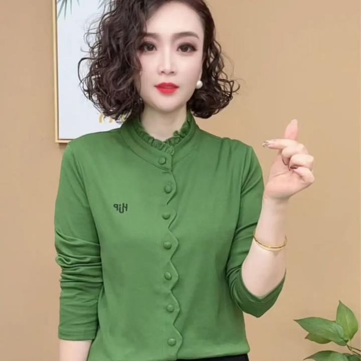 2025时尚气质修身型立领春秋纯色显瘦百搭洋气女士长袖#21