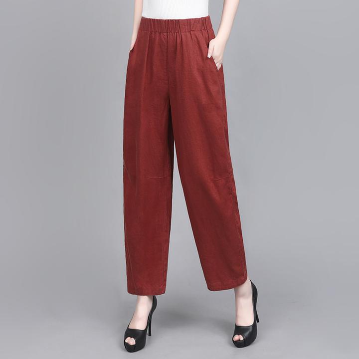 亚麻气球裤女哈伦裤时尚潮流百搭休闲裤2025秋季新款棉麻九分裤