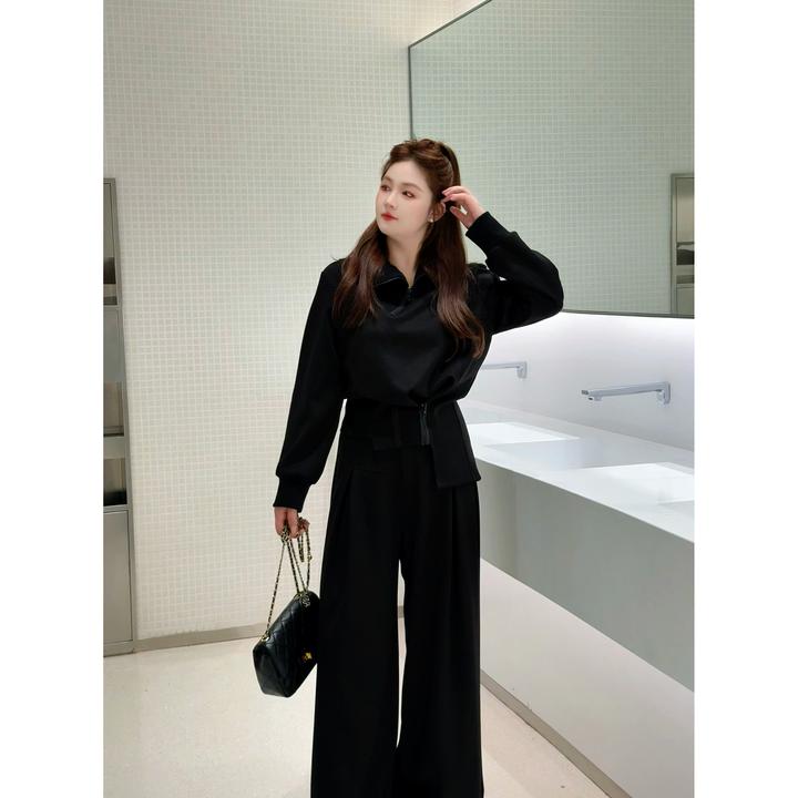 楠序【城市漫步】微胖的源子 百搭老钱风弛感女装贵气套装女YZ37250