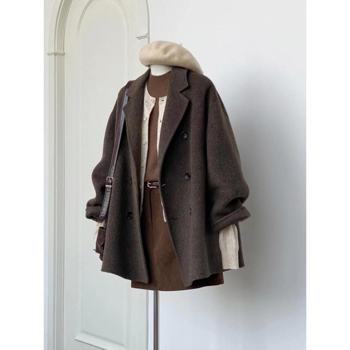 深冬独特超好看加厚呢子大衣女入冬季2025新款毛呢外套小个子短款