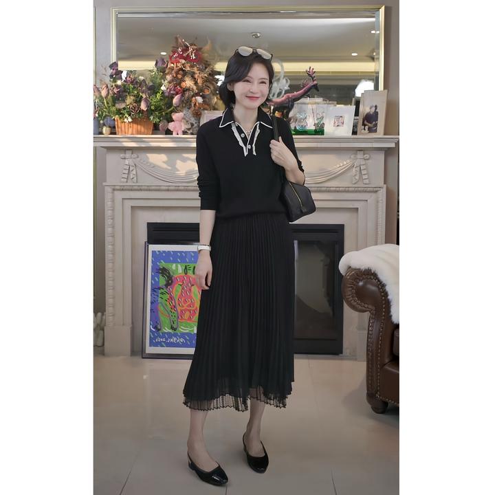 我是摩羯 老钱花边领毛衫 Empire及细美丽诺羊毛岛精秋冬针织衫