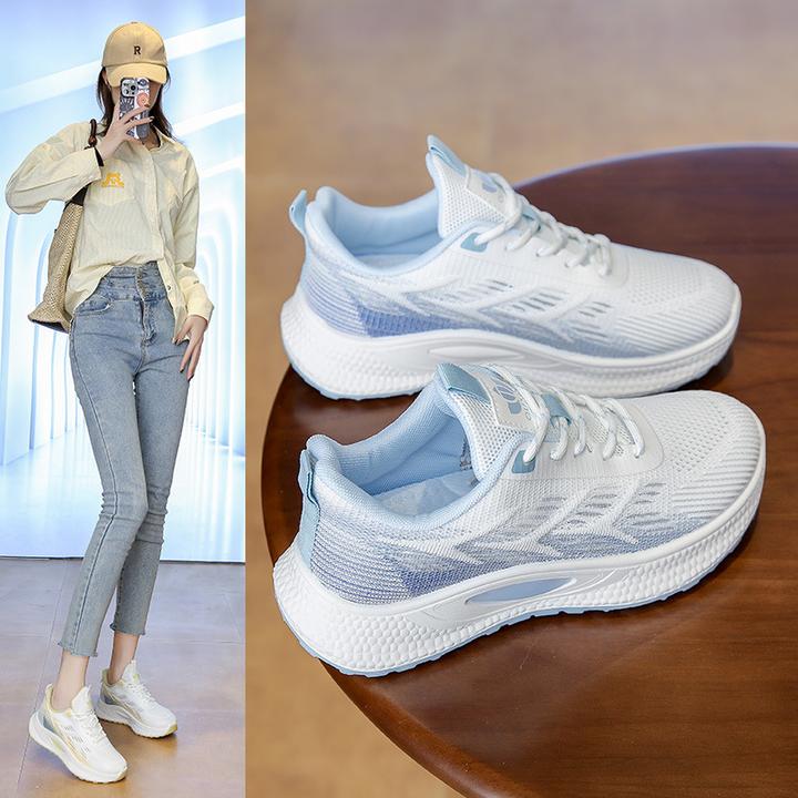 2025春季新款韩版透气飞织女鞋ins潮学生跑步运动鞋女休闲鞋