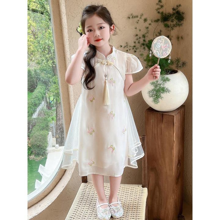 女童连衣裙夏装2025新款洋气儿童中国风旗袍女孩夏季古风汉服裙子