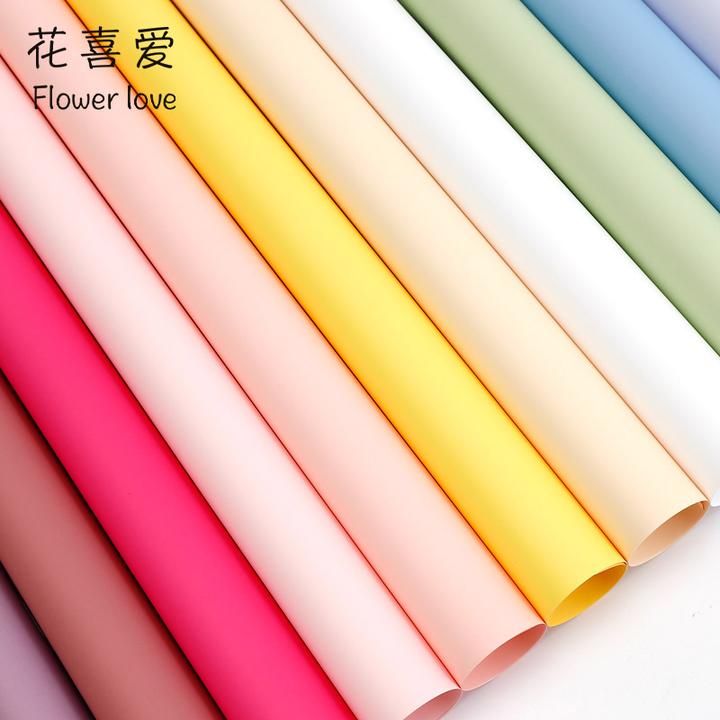 花喜爱特厚9丝高定纸防水晨雾哑光纯色纸花束包装纸鲜花包装材料